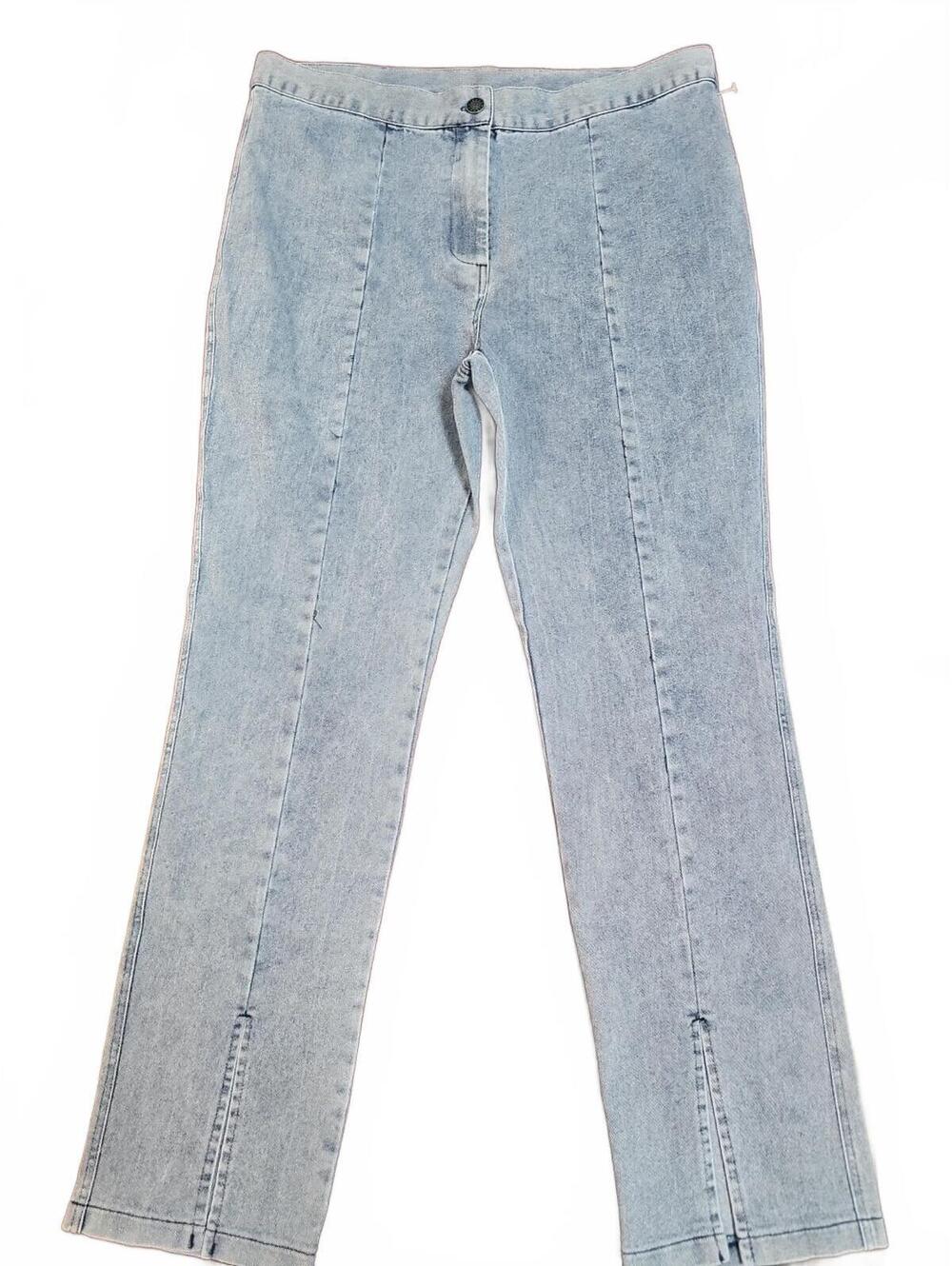 ee:some Light Jeans Front Seams Front Slit Size Large Chambray Color